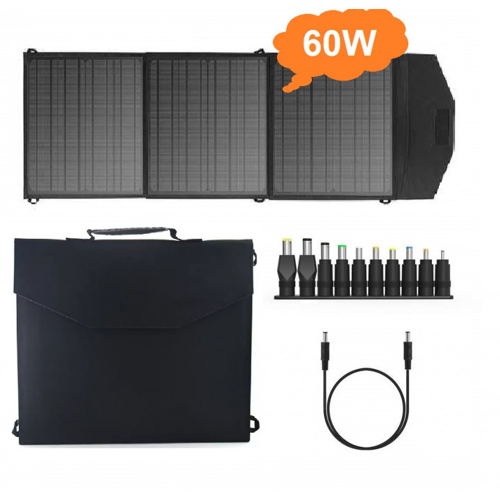 AUMOON ES-60W  Портативна сонячна панель складана монокристалічна кремнієва, зарядний пристрій для заряджання.