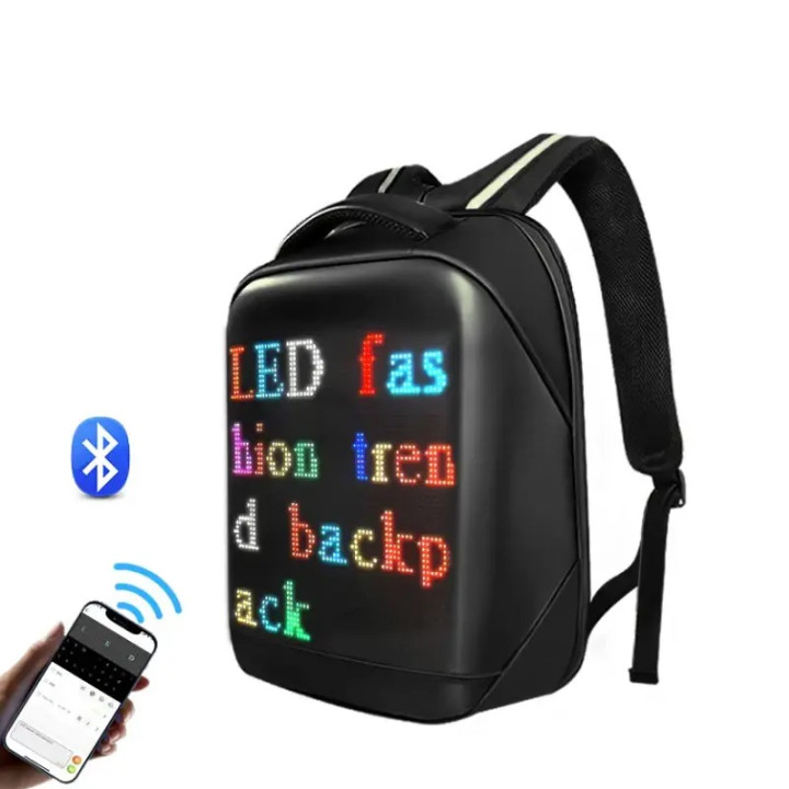 Рюкзак з LED екраном 64*64 Pixel і анімацією JumpUp Р-02 Чорний