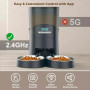 Годівниця для котів та собак автоматична Honeyguaridan S68D WiFi, 6,5л, Чорна