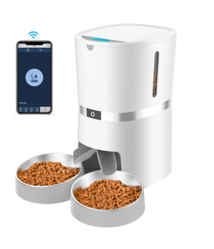 Годівниця для котів та собак автоматична Honeyguaridan S36D WiFi, 4л, Біла