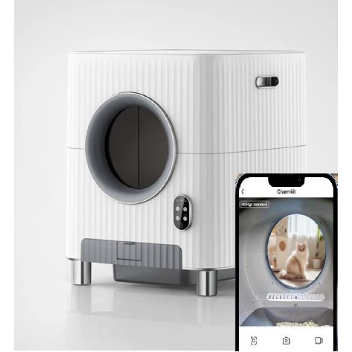 Автоматичний туалет для кішок CHARMKIT Vent+O2, WiFi, відеокамера, вентиляція, OZON-дезінфекція.
